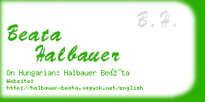 beata halbauer business card